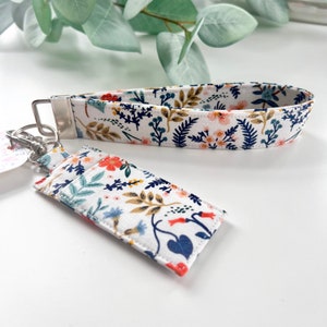 Rifle Paper Co. Key Fob Wristlet, Floral Fabric Keychain, Chapstick Holder, Key Lanyard, Teacher Gift, Mother's Day Gift, Free Shipping