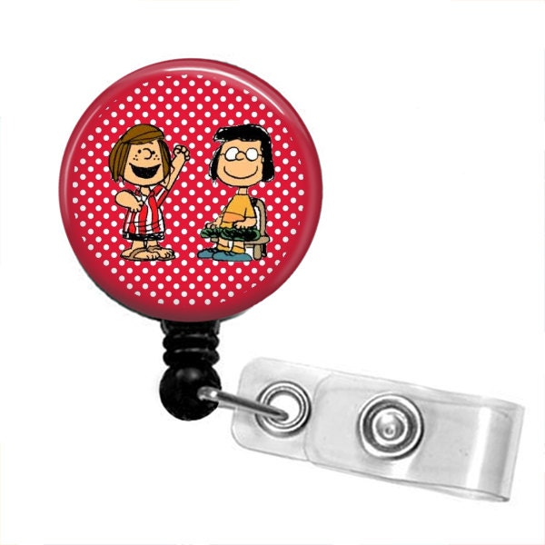 Peppermint Pattie and Marcie Retractable Badge Reel, Badge Holder