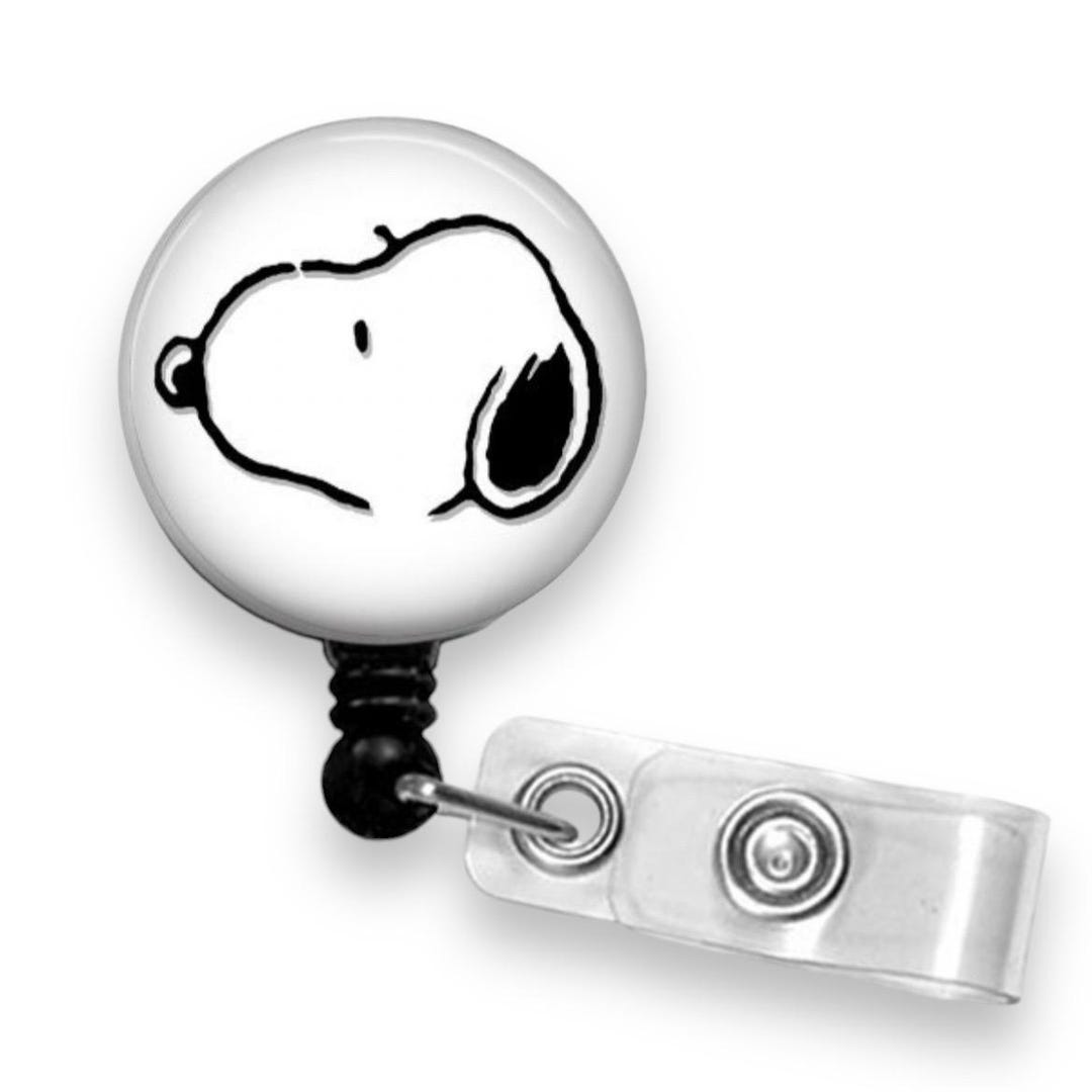 SNOOPY SILHOUETTE Retractable Badge Reel, Badge Holder, ID Badge, Nurse ...