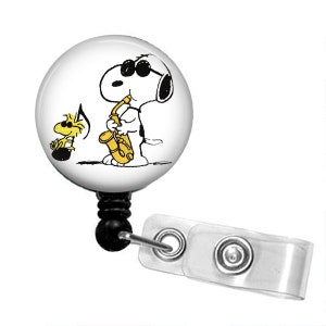 JOE COOL Snoopy Woodstock Retractable Badge Reel, Badge Holder, ID Badge, Nurse, Doctor, Peanuts Gang, Badge Reels