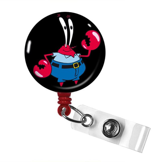 Cartoon Crab Lobster Retractable Badge Reel, Badge Holder, ID