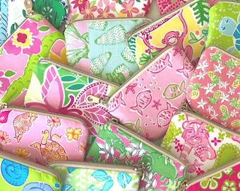 Preppy Mini Zipper Pouch, Tropical Coin Purse, Travel Wallet Lip Balm Card Holder