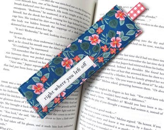 Rifle Paper Co. Fabric Bookmark, Preppy Gingham Tab, Reader Accessory, Book Lover Gift