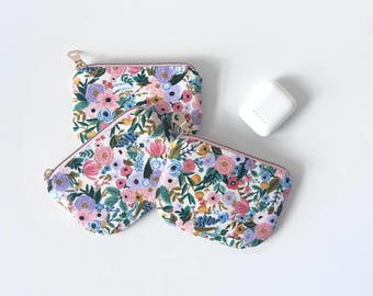Rifle Paper Mini Pouch, Floral Garden Party Coin Purse, AirPods Zipper Case
