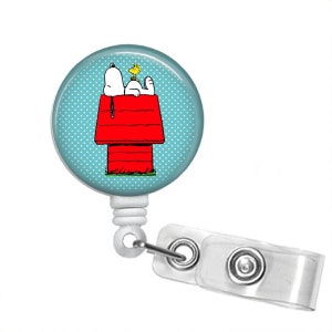 SNOOPY DOGHOUSE Retractable Badge Reel, Badge Holder, ID Badge