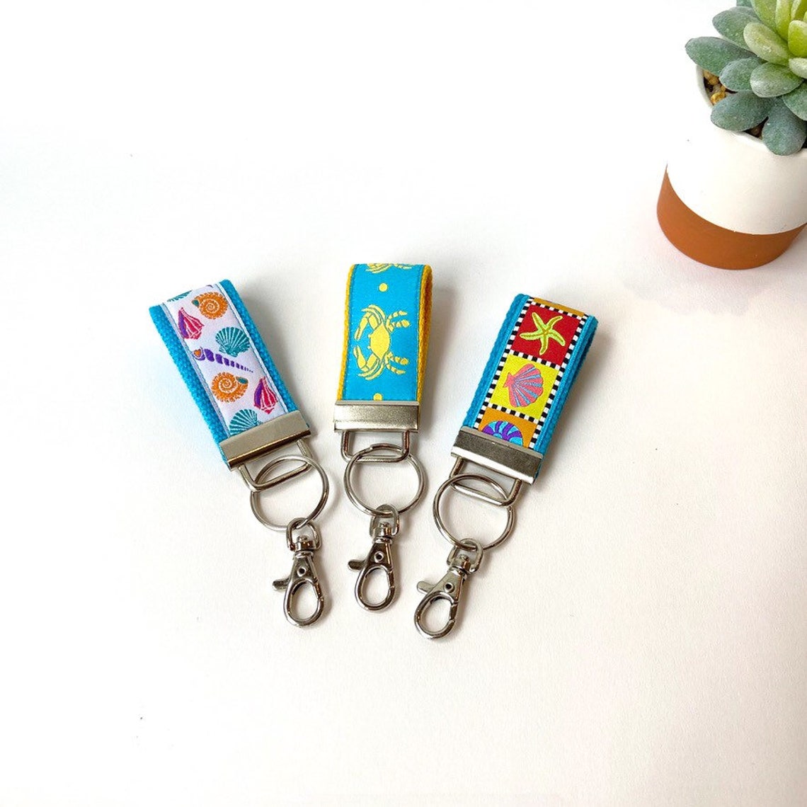 Preppy Mini Ribbon Key Fob Key Chain Key Ring Holder Etsy
