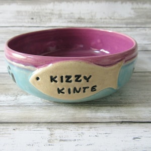 Food Bowl for Cat, custom name bowl, pet food bowl image 1