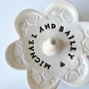 Ring Dish Stamped with Your Personalized Custom Message, Handmade Ceramic Pottery image 7