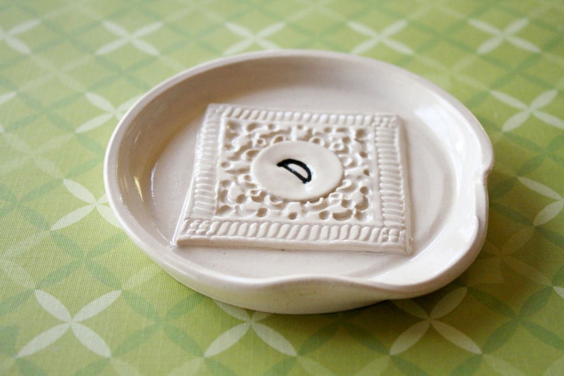 Custom spoon rest stamped monogram initial ladle rest Etsy