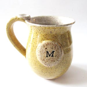 Monogram Mug: Handmade Initial Mug, Eco Friendly Wabi-Sabi Gift