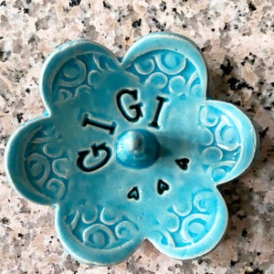 Imprinted Ring Dish, Personalized and Customizable, Takes 1-2 weeks to Produce turquoise
