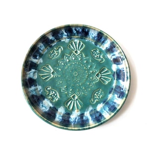 Gift plate, Decorative stamped ceramics, Hedgehogs, handmade pottery