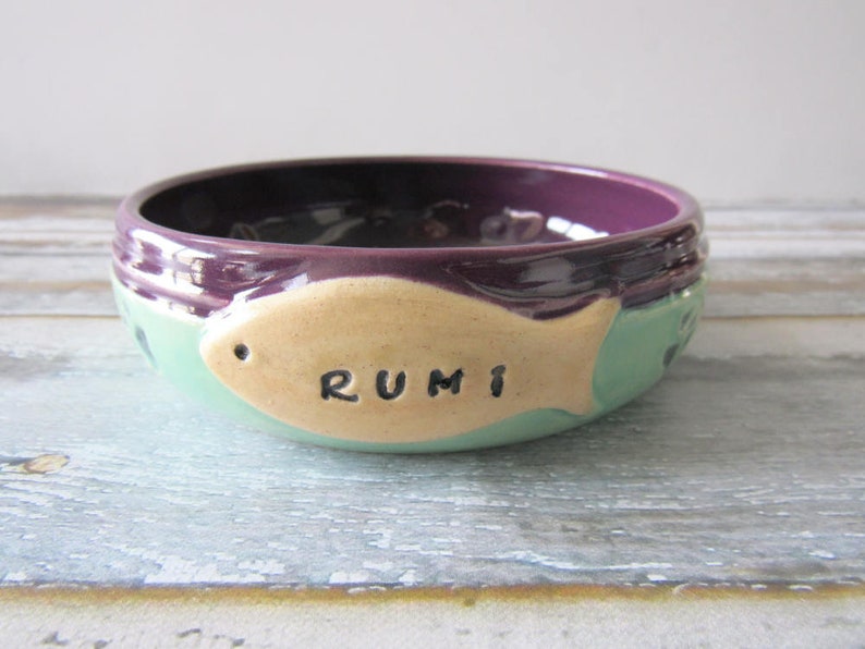 Custom Cat Food Bowl Personalized With Name Pet Bowl Etsy