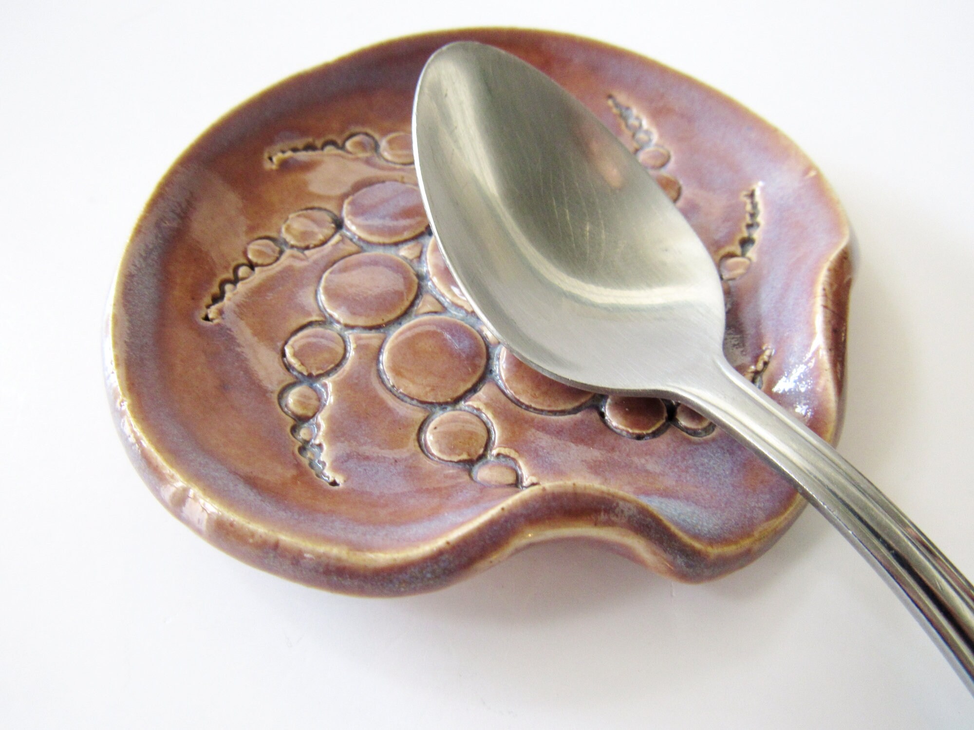 SMALL Pink purple teaspoon rest coffee bar spoon rest Etsy