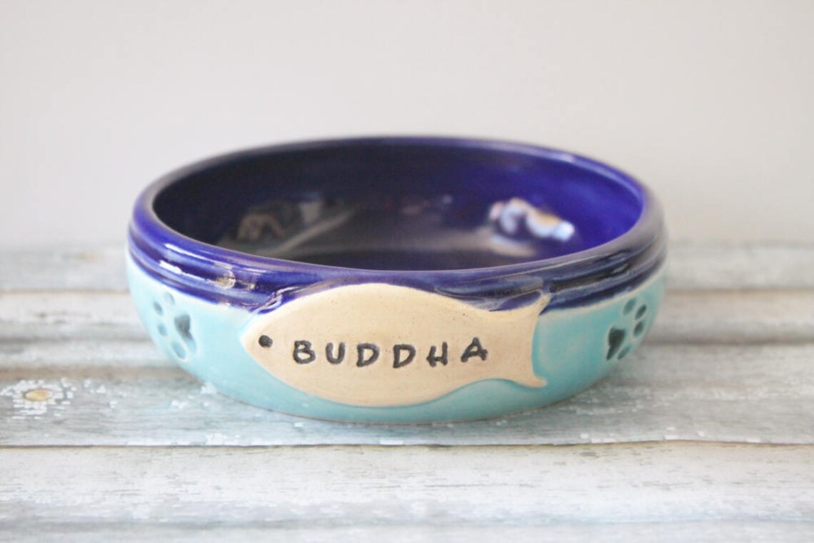 Custom Cat Food Bowl Personalized With Name Pet Bowl Etsy