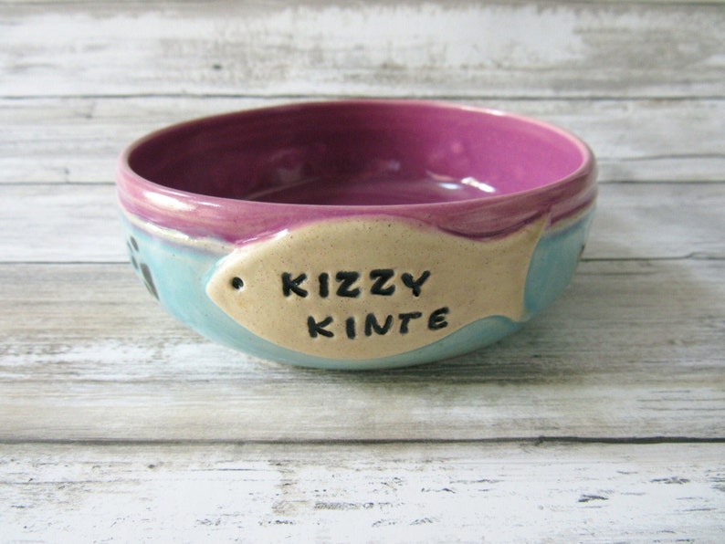 Food Bowl for Cat, custom name bowl, pet food bowl image 1