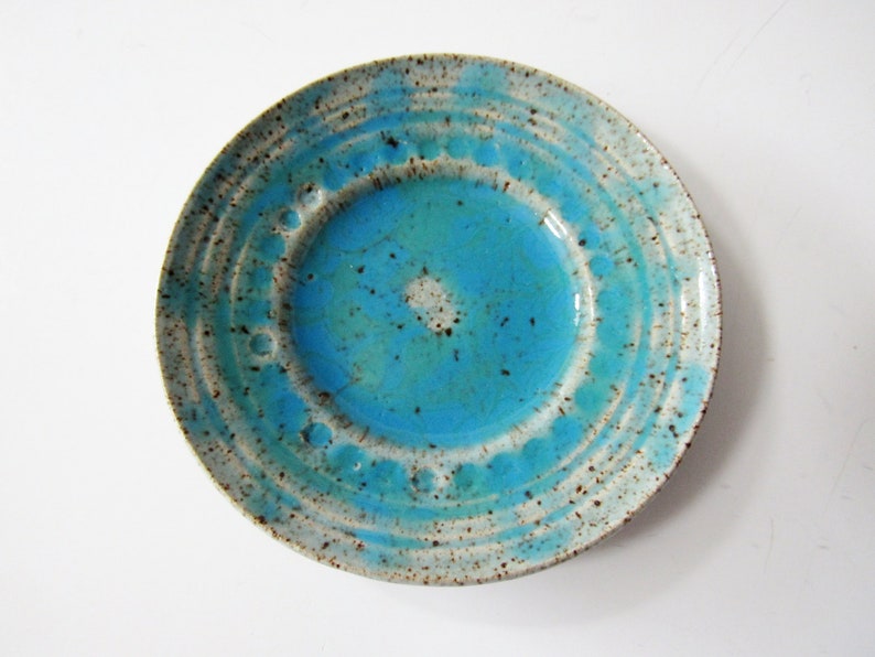 Textured Ring Holder handmade Beautiful blue Ring Dish candle dish