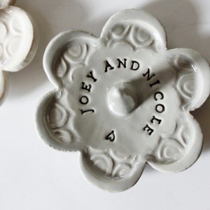 Imprinted Ring Dish, Personalized and Customizable, Takes 1-2 weeks to Produce Gray