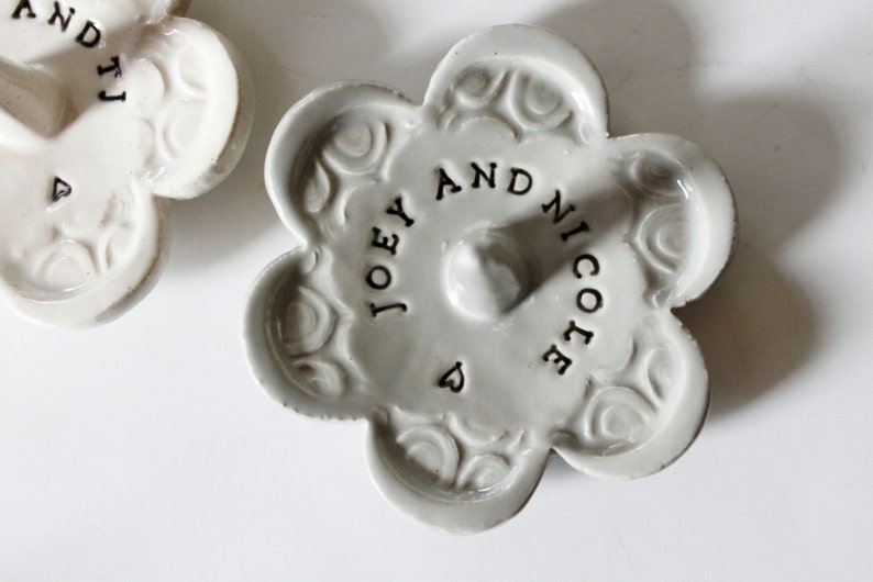 Imprinted Ring Dish, Personalized and Customizable, Takes 1-2 weeks to Produce Gray