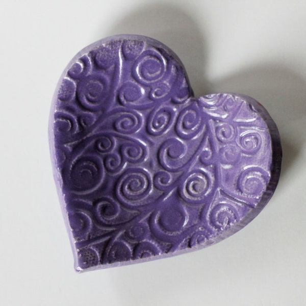 Lilac Heart Shaped Dish for Ring Catcher or Trinket Dish