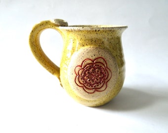 Yellow mug,  belly mug,  Ready to Ship, Holds 10 oz