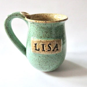 Personalized mug,  engraved cup,  mug with name, stoneware, handmade gift