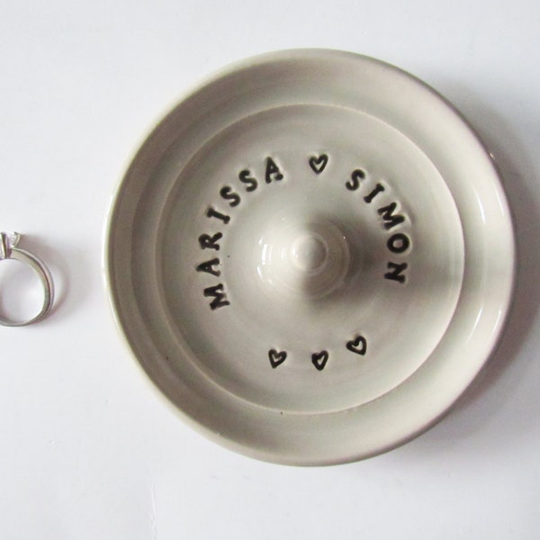 Unique Personalized Ring Dish, Great for Graduation or Birthday,  Colorful Stamped Ring Bowl