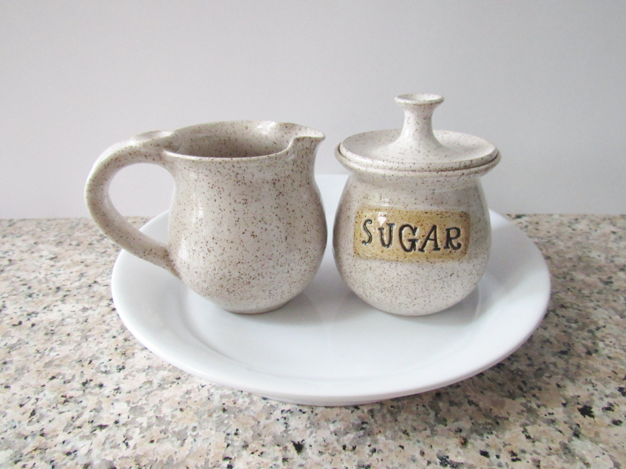 Sugar Jar and Creamer Set 2 piece set Etsy