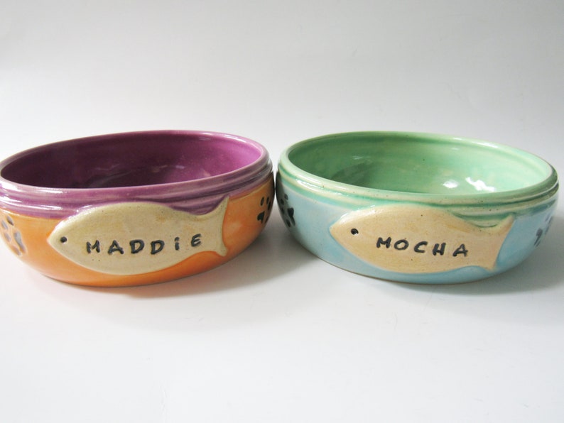 Food Bowl for Cat, custom name bowl, pet food bowl image 4