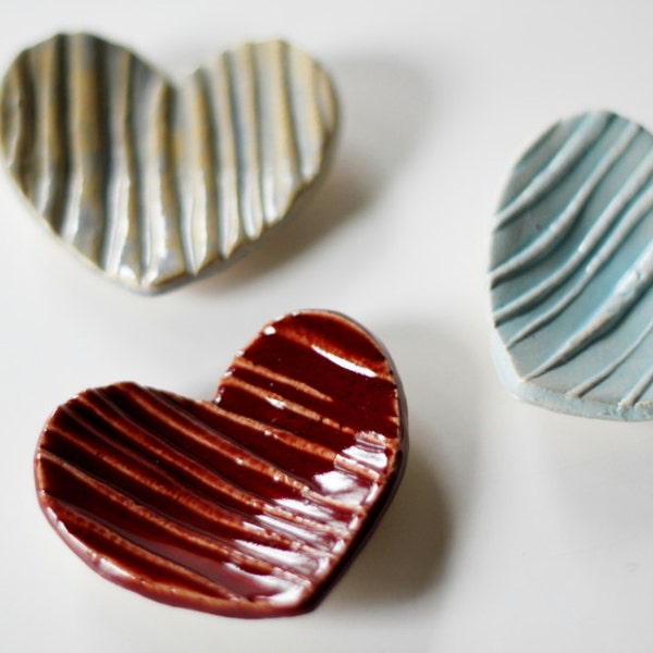 Fun Set of 3 Striped Hearts