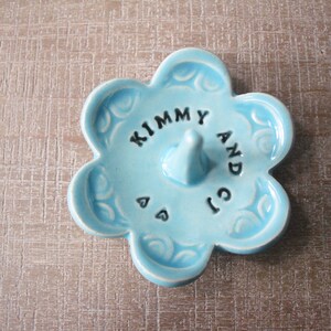 Imprinted Ring Dish, Personalized and Customizable, Takes 1-2 weeks to Produce baby blue