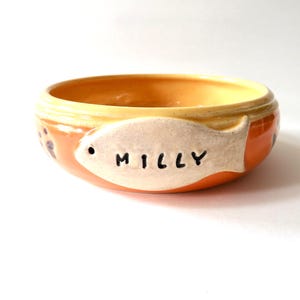 Custom Cat Food Bowl, Personalized with Name, Pet Bowl, choice of colors and names