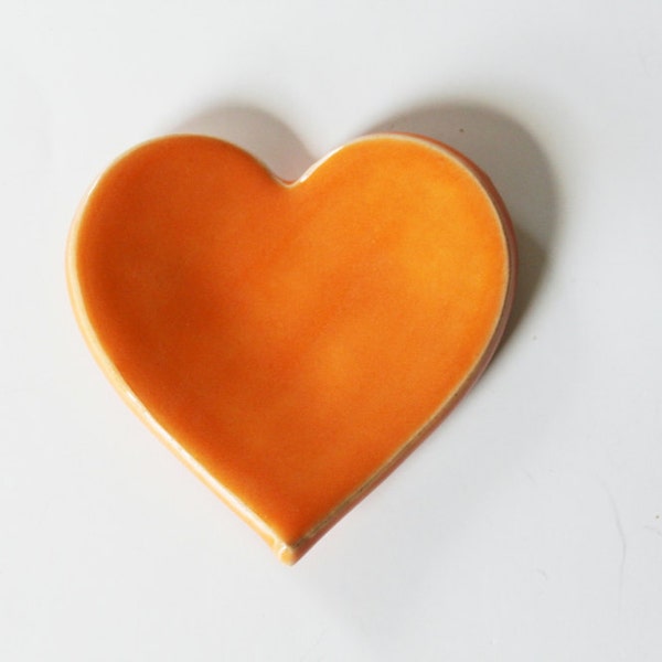 Clay Heart Ring Dish - Tangerine