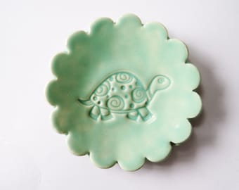 Turtle Dish spoon rest or ring dish,  choose your color, farmhouse decor