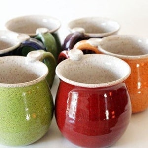 Speckled Mug, Colorful Cup, Glazed in your Choice of Exterior Color