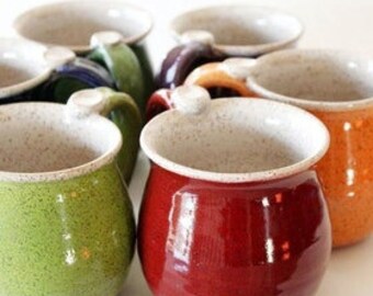 Speckled Mug, Colorful Cup, Glazed in your Choice of Exterior Color