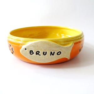 Custom Cat Food Bowl, Personalized with Name, Pet Bowl, choice of colors and names