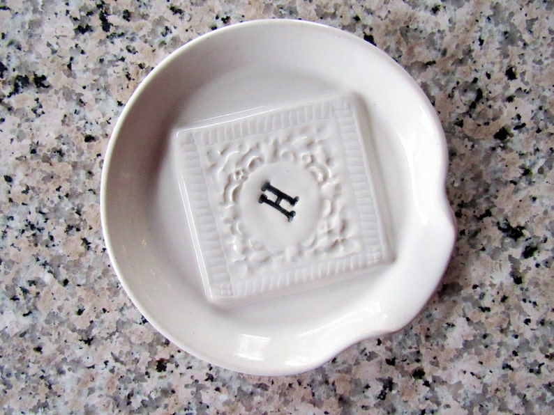 Custom spoon rest stamped monogram initial ladle rest Etsy