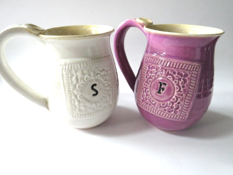 Monogram Mug, mug with initial, mug with letter, as seen in Apartment Therapy, handmade mug image 2