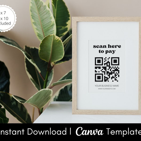 Small Business l Scan to Pay l Digital Template l Checkout Sign DIY l For Customers l Editable Sign for Pop Ups l Printable l QR Code