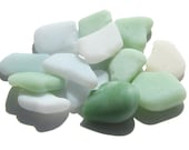 Bulk Sea Glass Lot, Genuine Found Milk Glass, 14 Piece, Beach Glass - Creamy Greens, Blues, Seaglass for Crafts, Art, Some Jewelry