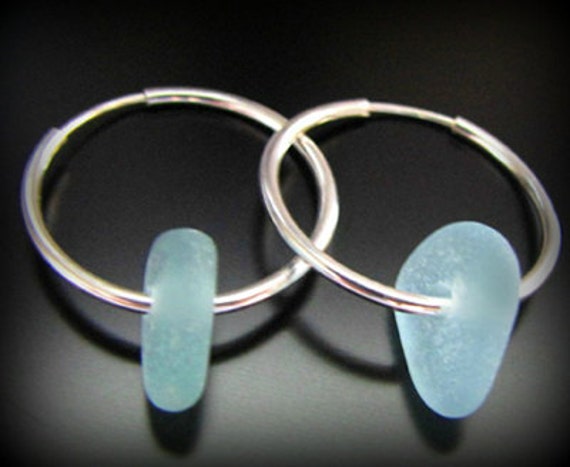 Sea Glass Jewelry, Aqua Blue Genuine Sea Glass, Seaglass