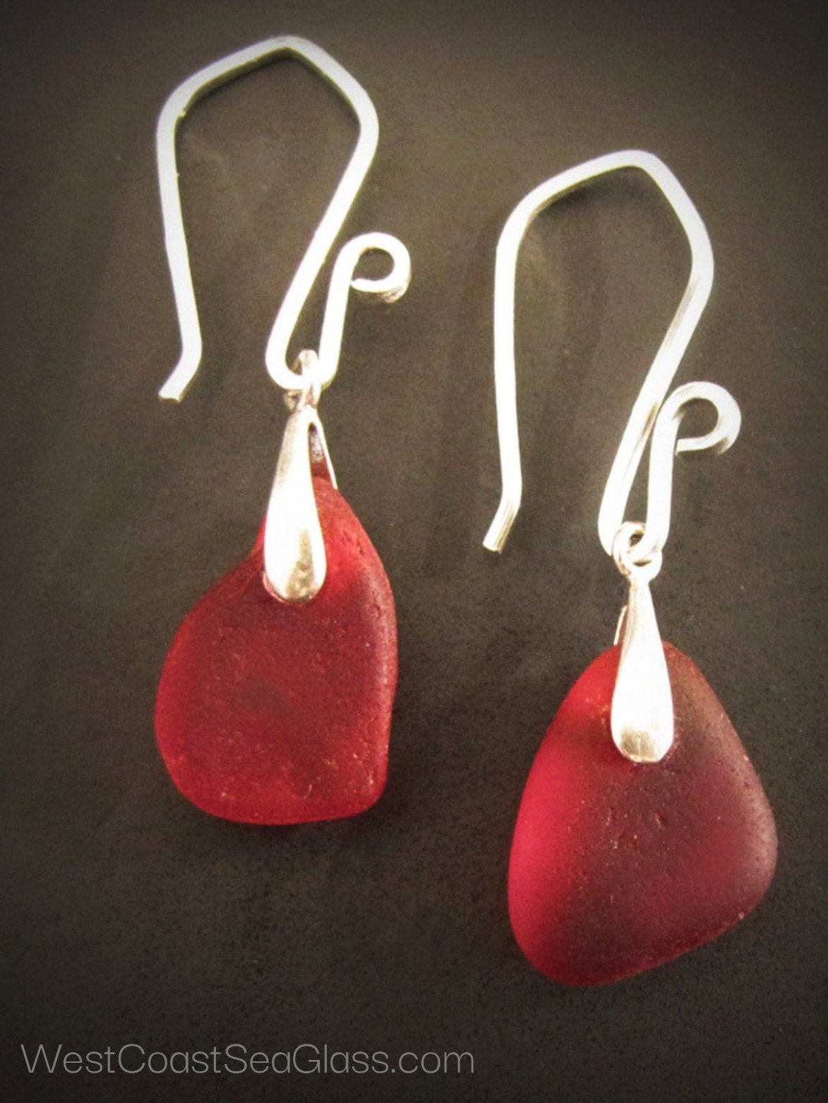 FOLLOW YOUR HEART Tangerine Sea Glass Earrings | Coquina Dance Jewelry  FOLLOW YOUR HEART Tangerine Sea Glass Earrings
