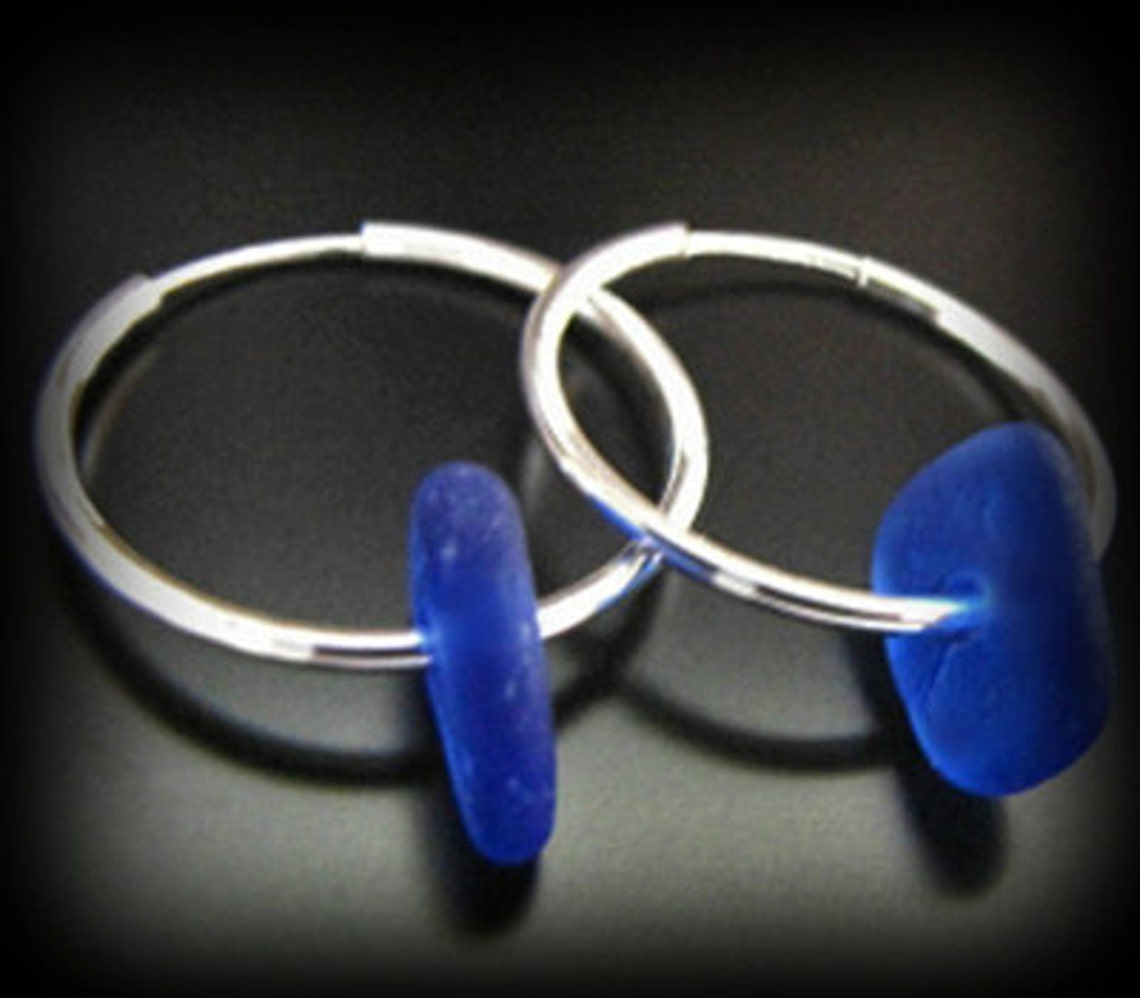 Sea Glass Jewelry, Rare Cobalt Blue Genuine Sea Beach Glass, Seaglass
