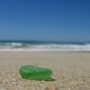 Sea Glass Jewelry, Emerald Green Sea Glass Earrings Wire Wrapped Sterling Silver, Jewellery, beach glass, seaglass image 2