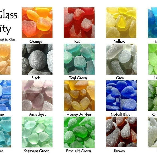 Sea Beach Glass Rarity Poster - Color Chart - Rare Colors - Photography - For Collectors, Genuine, Seaglass