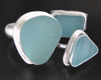 Sea Glass Ring - You pick your seaglass color and ring size, Sea Glass Jewelry - Bezel Set in Sterling Silver, Beach Glass