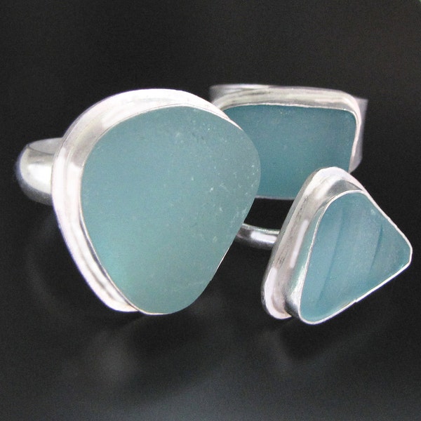 Sea Glass Ring - You pick your seaglass color and ring size, Sea Glass Jewelry - Bezel Set in Sterling Silver, Beach Glass