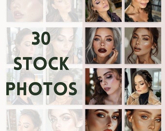 Evening Makeup Stock Photos, Beauty Blog Images, Digital Marketing, Commercial Use, Social Media, Makeup Images, Social Media Post, PLR, RR