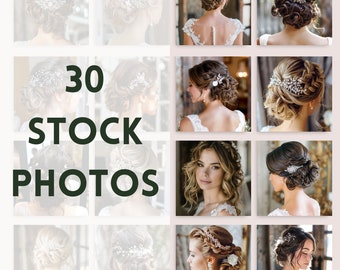 Stock Photos, Bridal Hairstyles, Bride Hairstyle, Images for Social Media, Commercial Use, Hair Stock Photos, Beauty Content, Small Business